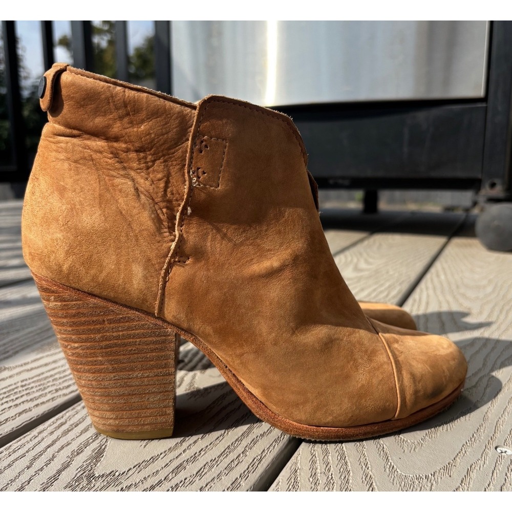 Rag And Bone Women's 9 Ankle Booties Brown Leather Heeled Western Style Casual